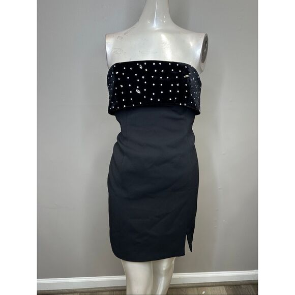 Milly Indy Embellished Combo Strapless Minidress US 2 $495 - Picture 6 of 11